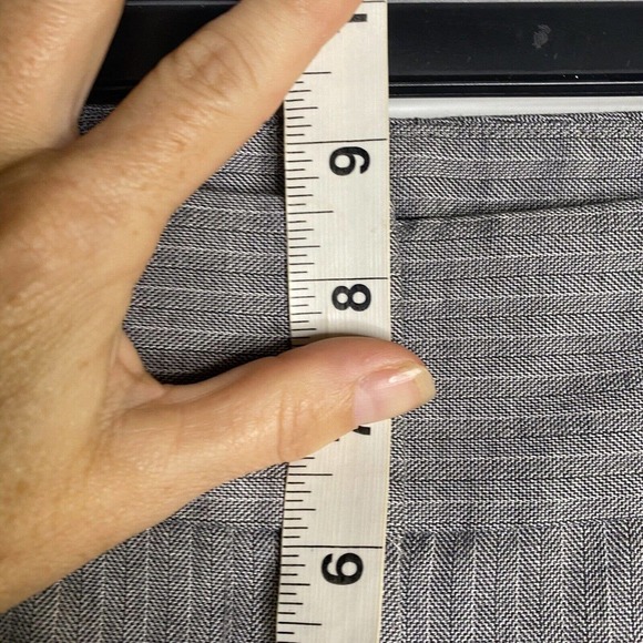 Ann Taylor Factory Pants Womens SZ 0 Curvy Gray Stripe Trouser Classic Runs Big - Picture 9 of 10